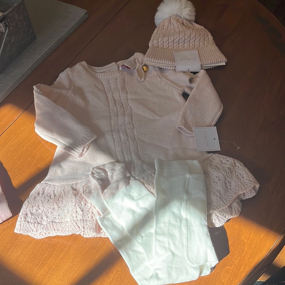 18month pink clothes and plate